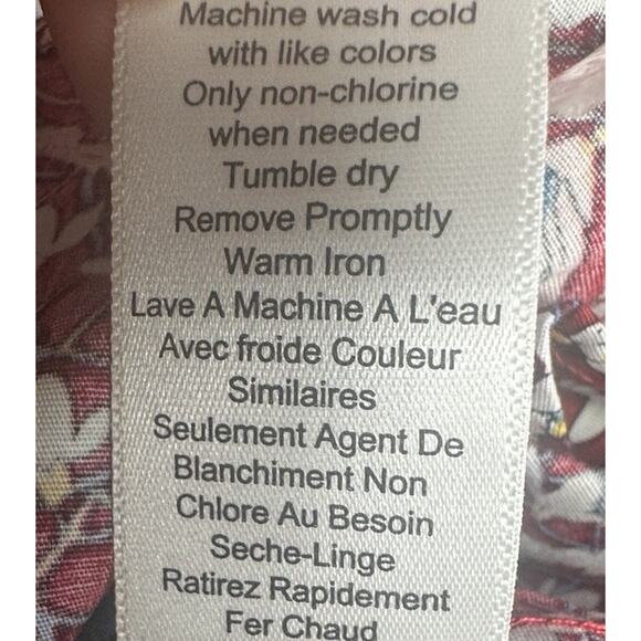 Paisley & Gray Men’s M Slim Fit Red Floral Button Down Shirt Long Sleeve Stretch - Picture 11 of 12